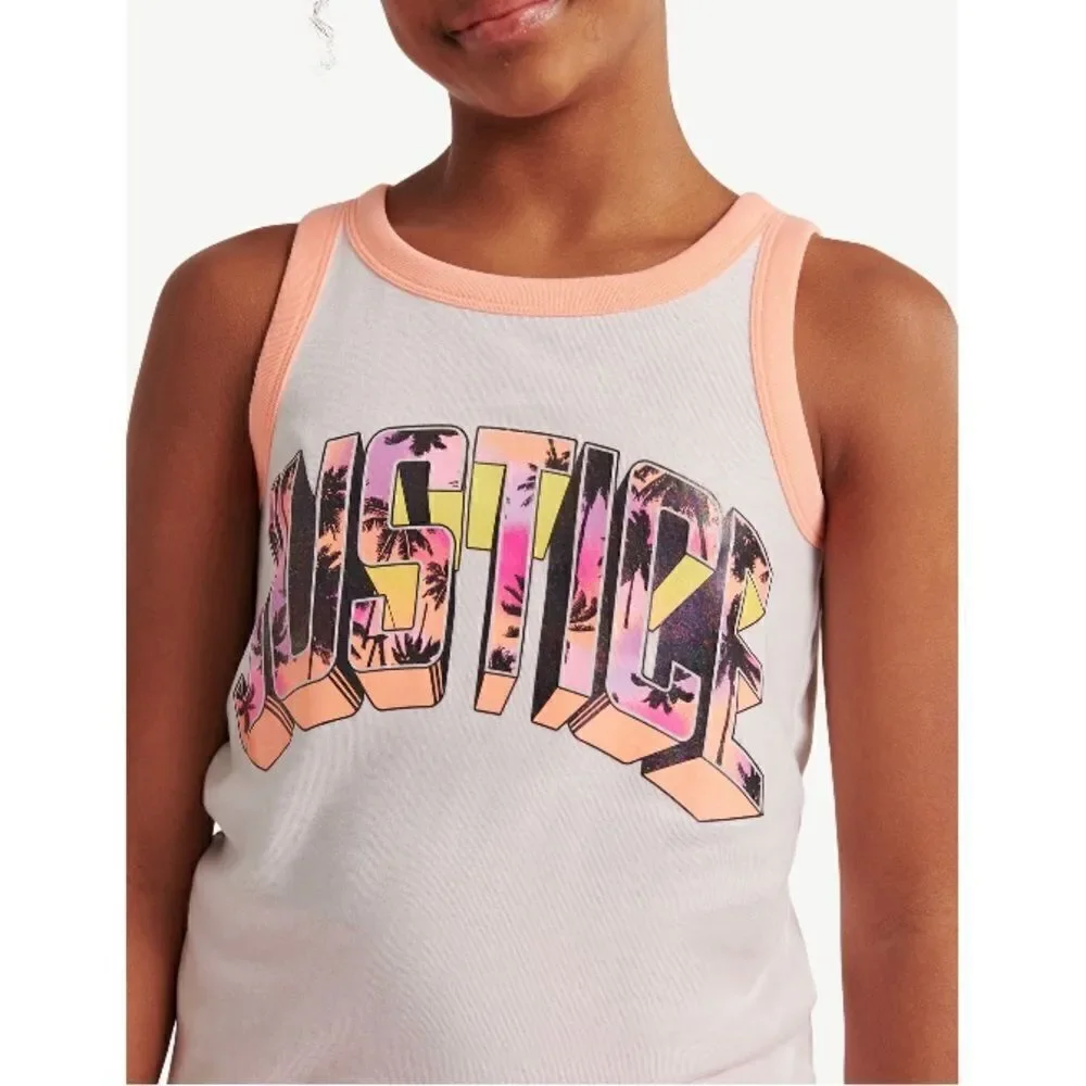 Justice Girls Knot Front Graphic T-Shirts & Tank Top 3-Pack Size M (10)